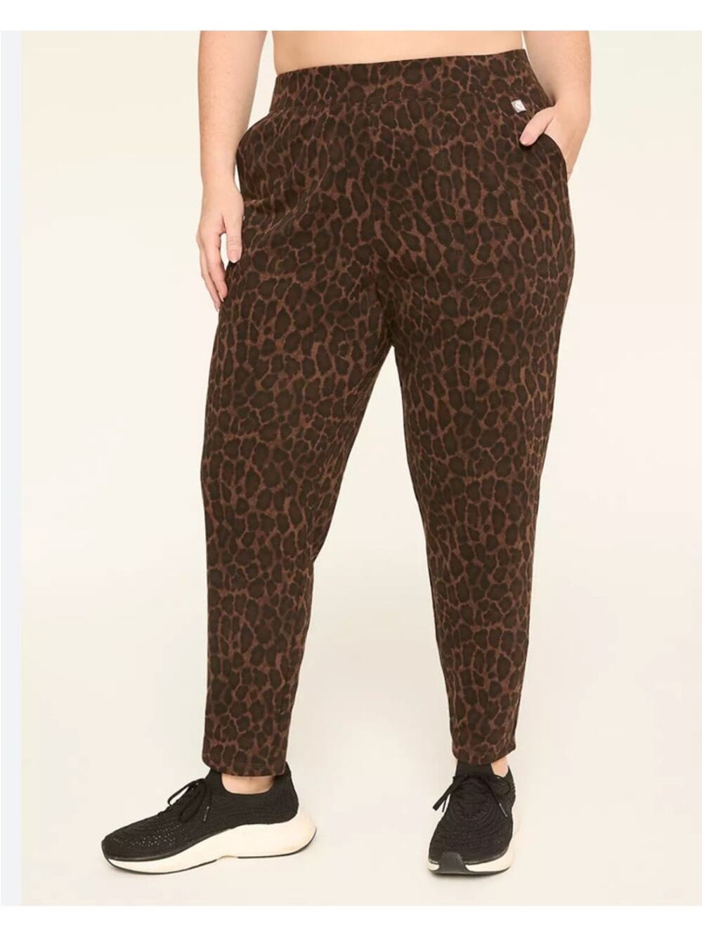 Lane Bryant LIVI Leopard Print Jogger Pants French Terry Lounge 22/24